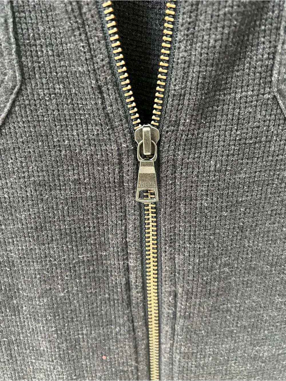 Banana Republic Mens Grey Full Zip Utility Jacket Ribbed Knit Button Pocket M